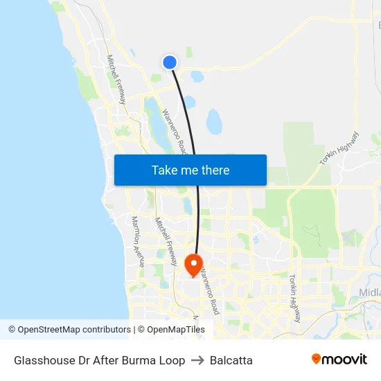 Glasshouse Dr After Burma Loop to Balcatta map