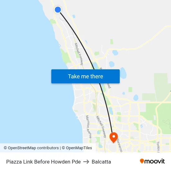 Piazza Link Before Howden Pde to Balcatta map