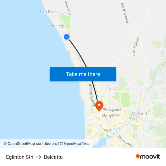 Eglinton Stn to Balcatta map