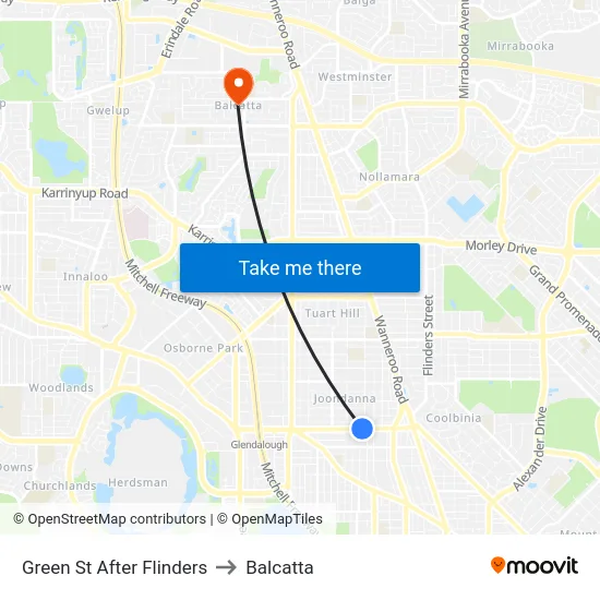 Green St After Flinders to Balcatta map