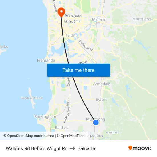 Watkins Rd Before Wright Rd to Balcatta map