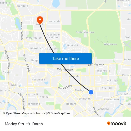 Morley Stn to Darch map