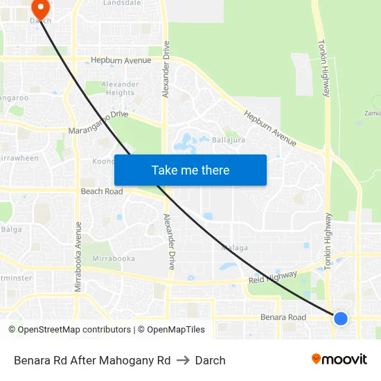 Benara Rd After Mahogany Rd to Darch map