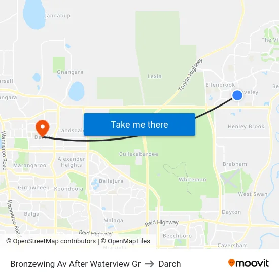 Bronzewing Av After Waterview Gr to Darch map