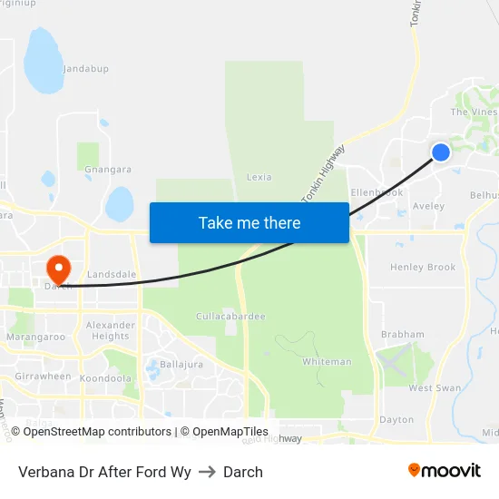 Verbana Dr After Ford Wy to Darch map