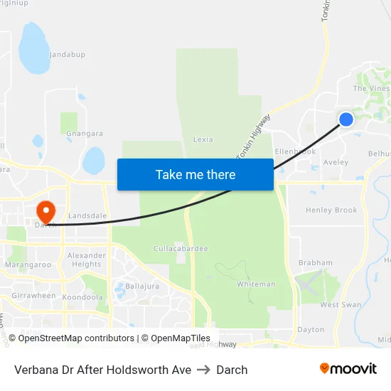 Verbana Dr After Holdsworth Ave to Darch map
