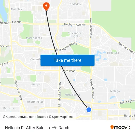 Hellenic Dr After Bale La to Darch map