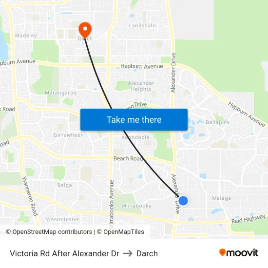 Victoria Rd After Alexander Dr to Darch map