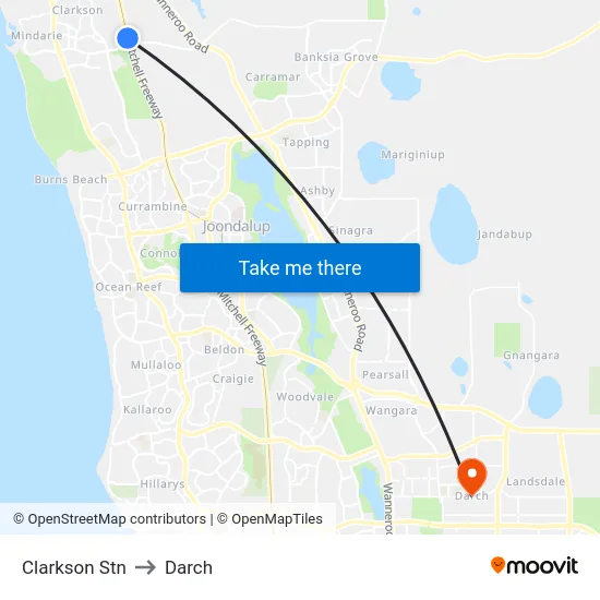 Clarkson Stn to Darch map
