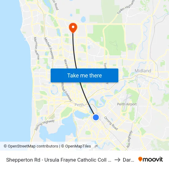 Shepperton Rd - Ursula Frayne Catholic Coll Sen to Darch map