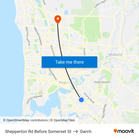 Shepperton Rd Before Somerset St to Darch map