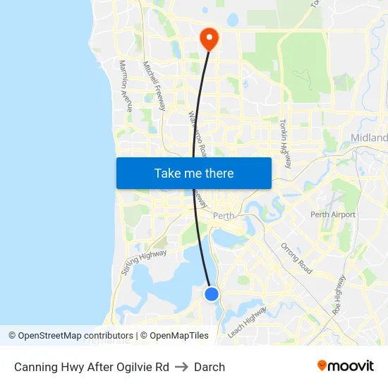 Canning Hwy After Ogilvie Rd to Darch map