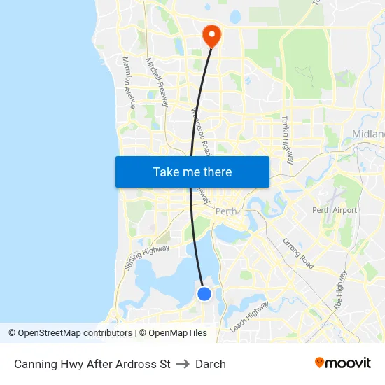 Canning Hwy After Ardross St to Darch map