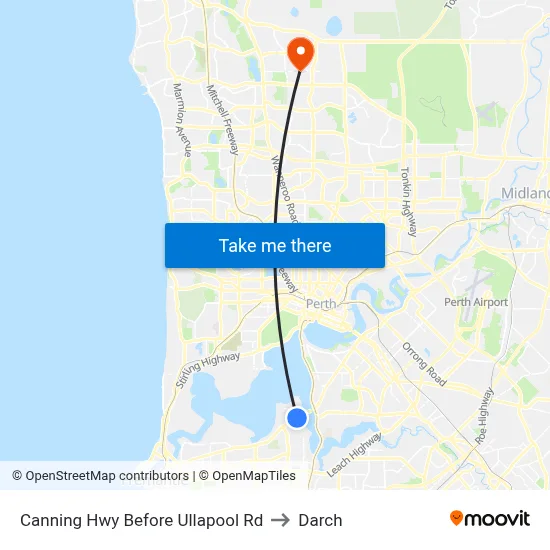 Canning Hwy Before Ullapool Rd to Darch map