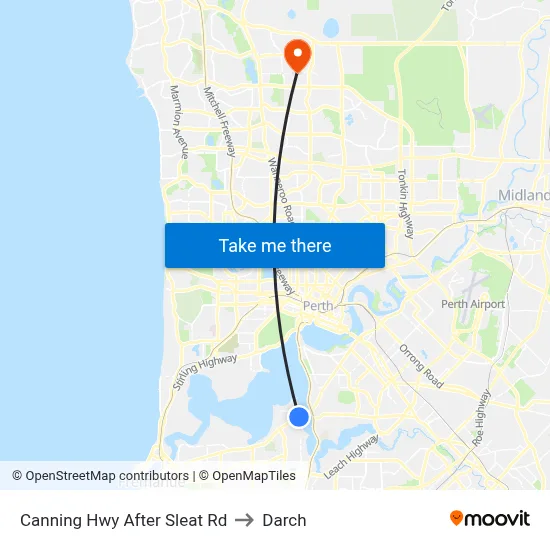 Canning Hwy After Sleat Rd to Darch map