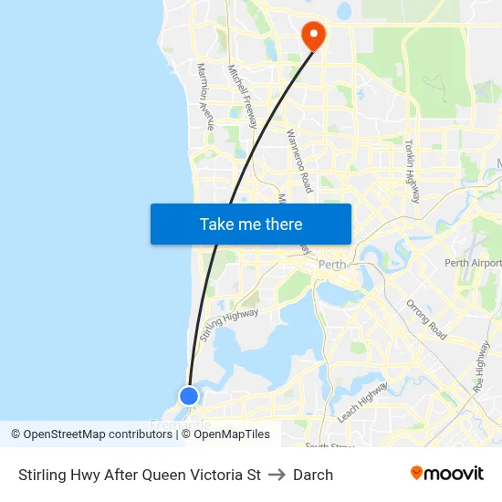 Stirling Hwy After Queen Victoria St to Darch map