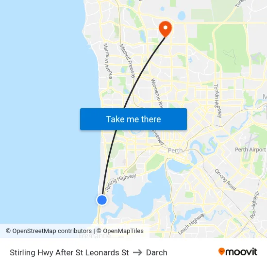 Stirling Hwy After St Leonards St to Darch map