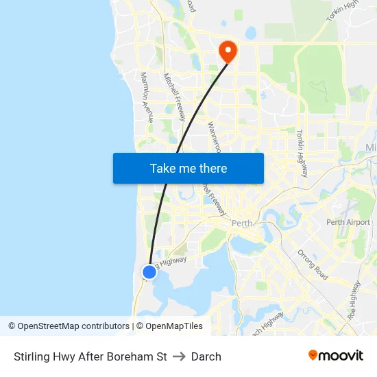 Stirling Hwy After Boreham St to Darch map