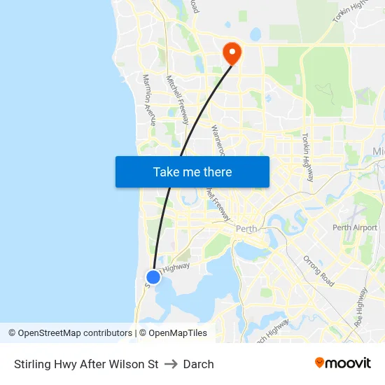 Stirling Hwy After Wilson St to Darch map