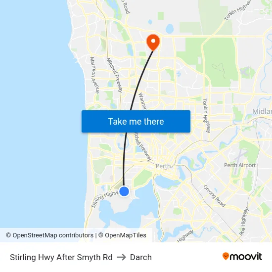 Stirling Hwy After Smyth Rd to Darch map