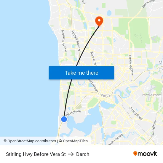 Stirling Hwy Before Vera St to Darch map
