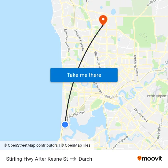 Stirling Hwy After Keane St to Darch map