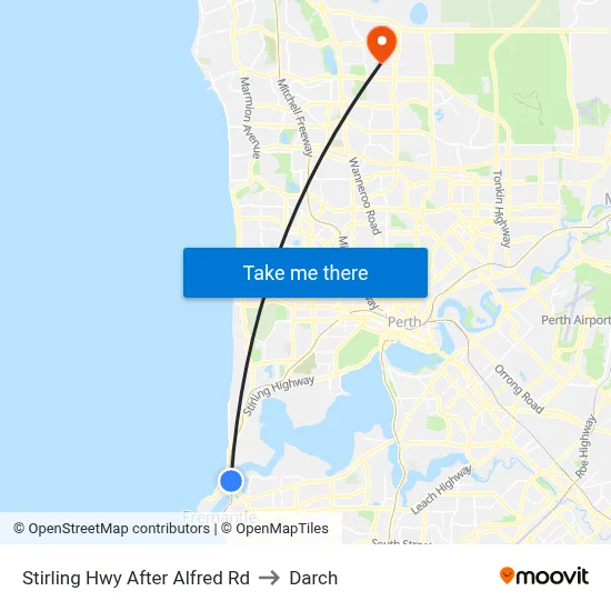 Stirling Hwy After Alfred Rd to Darch map