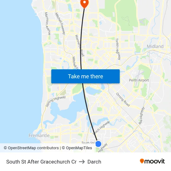 South St After Gracechurch Cr to Darch map
