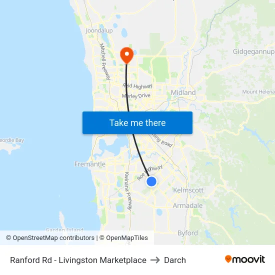 Ranford Rd - Livingston Marketplace to Darch map