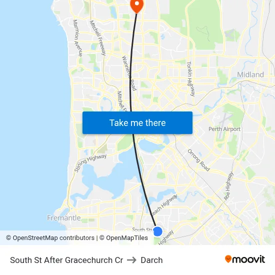 South St After Gracechurch Cr to Darch map