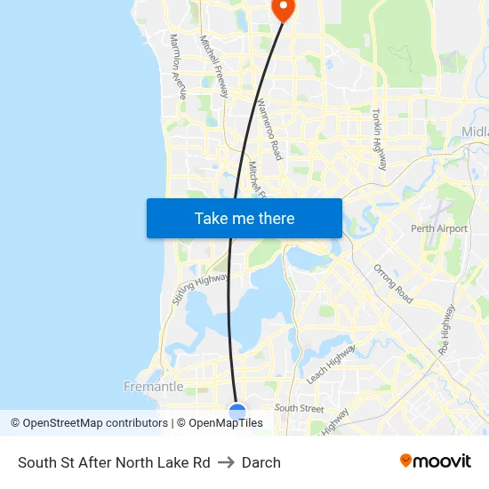 South St After North Lake Rd to Darch map