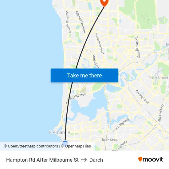Hampton Rd After Milbourne St to Darch map