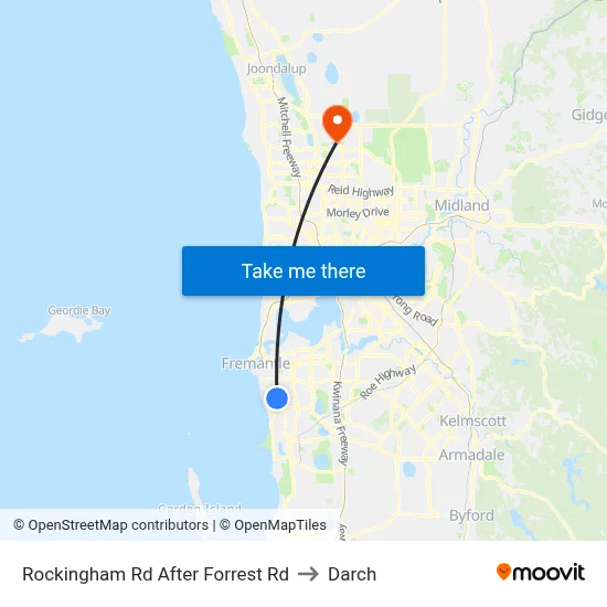Rockingham Rd After Forrest Rd to Darch map