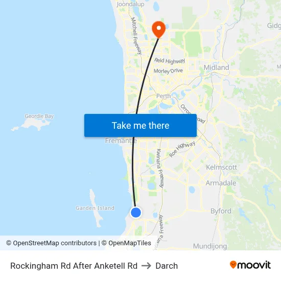 Rockingham Rd After Anketell Rd to Darch map