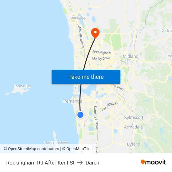 Rockingham Rd After Kent St to Darch map