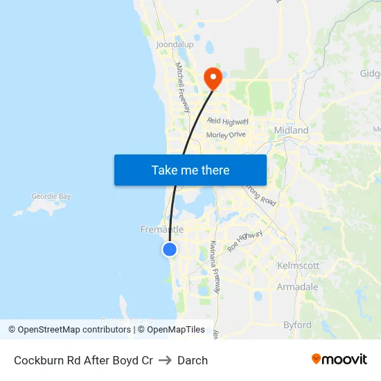 Cockburn Rd After Boyd Cr to Darch map