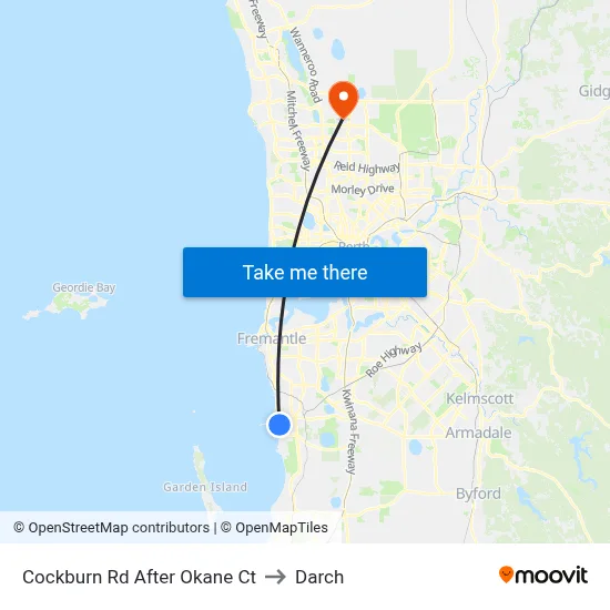 Cockburn Rd After Okane Ct to Darch map