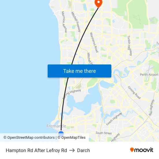 Hampton Rd After Lefroy Rd to Darch map