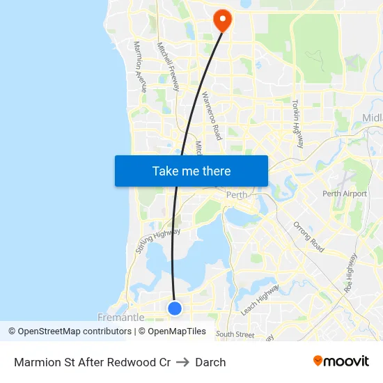 Marmion St After Redwood Cr to Darch map