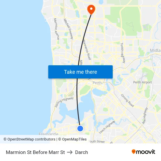 Marmion St Before Marr St to Darch map