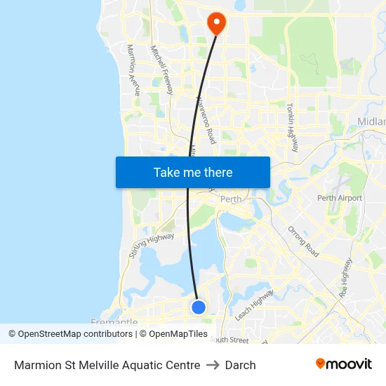 Marmion St Melville Aquatic Centre to Darch map