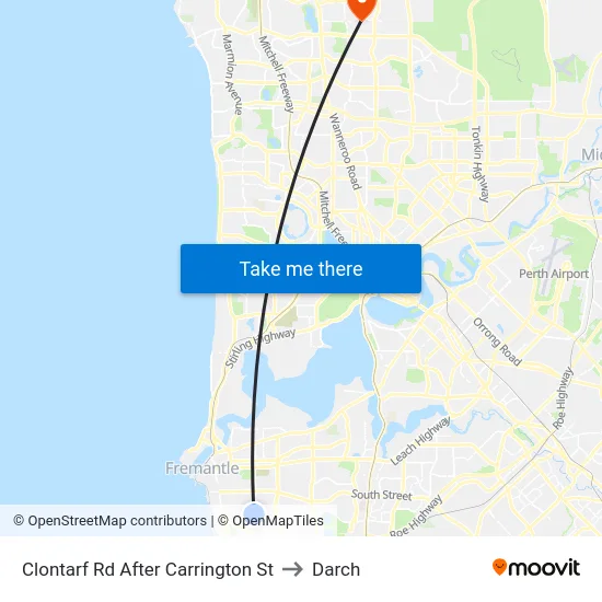 Clontarf Rd After Carrington St to Darch map