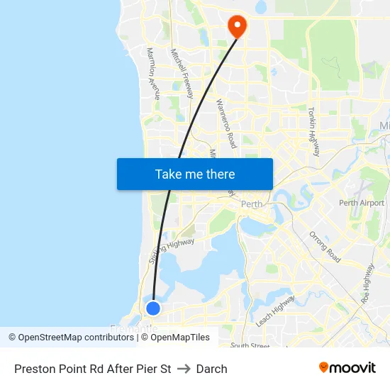 Preston Point Rd After Pier St to Darch map