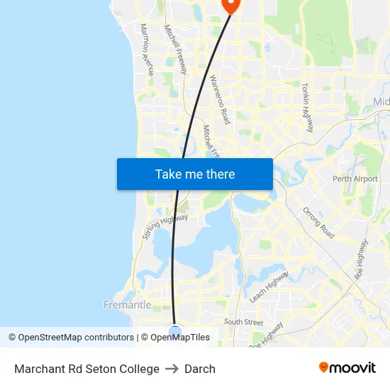Marchant Rd Seton College to Darch map