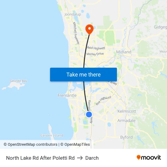 North Lake Rd After Poletti Rd to Darch map