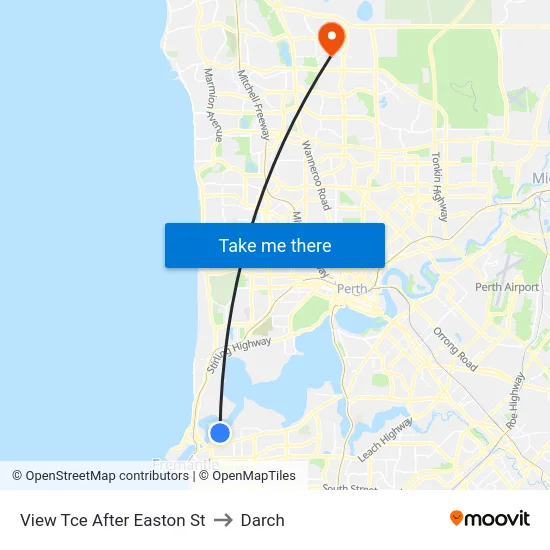 View Tce After Easton St to Darch map