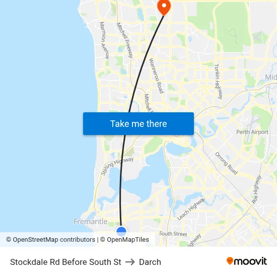 Stockdale Rd Before South St to Darch map