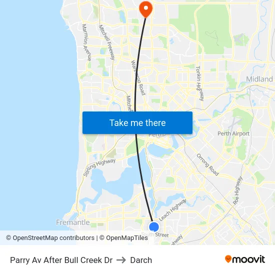 Parry Av After Bull Creek Dr to Darch map