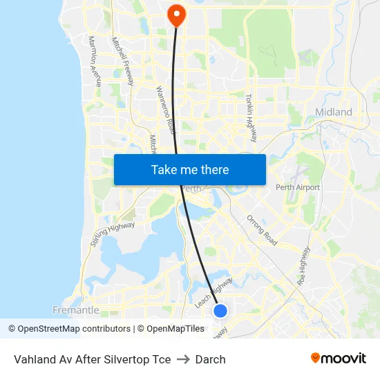 Vahland Av After Silvertop Tce to Darch map