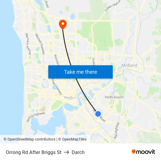 Orrong Rd After Briggs St to Darch map